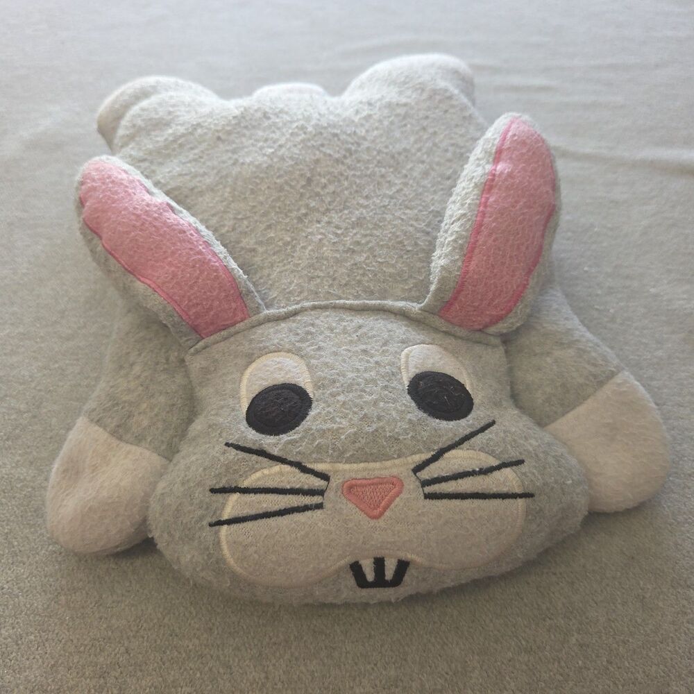 Vintage Crown Craft Pillow Buddies Buddy 14" Gray Grey Bunny Rabbit Plush Rare